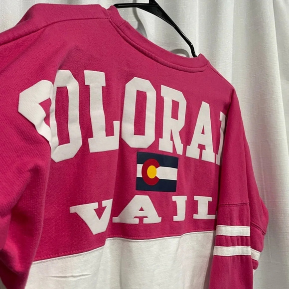 Pink and White Vail Colorado Sky Sweatshirt Size Medium - Picture 5 of 5